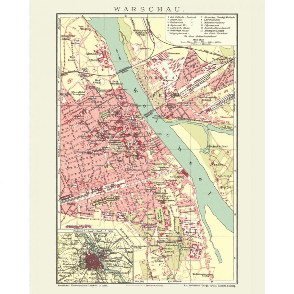 오래된 도시 바르샤바 지도