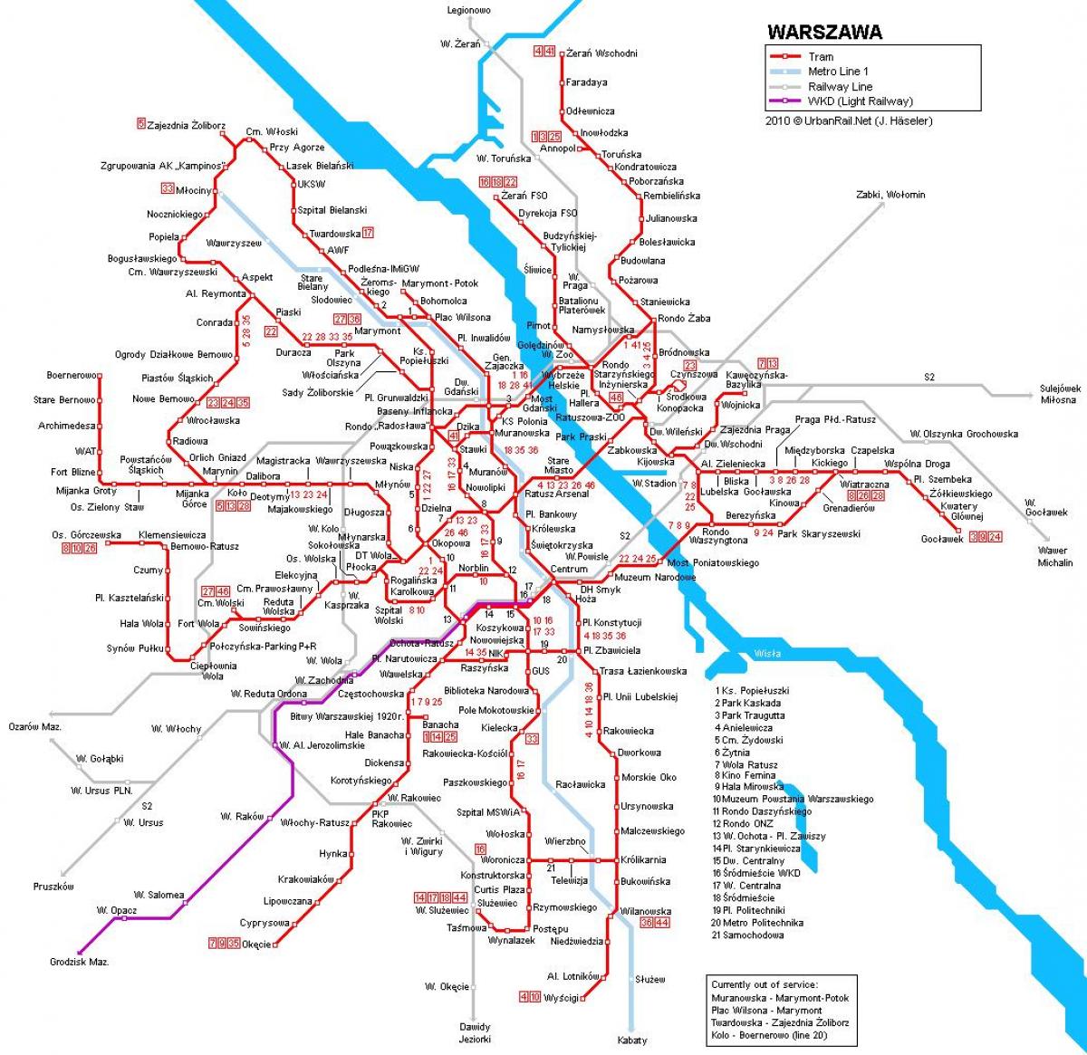 바르샤바 train 지도